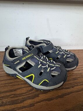 Merrell Kids Navy and Yellow Hydro 2 Sport Sandals - 8